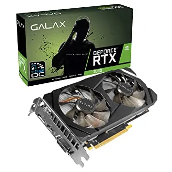 GALAX GeForce® RTX 2060 (1-Click OC) 6GB GDDR6 192-bit DP/HDMI/DVI-D Graphic Card